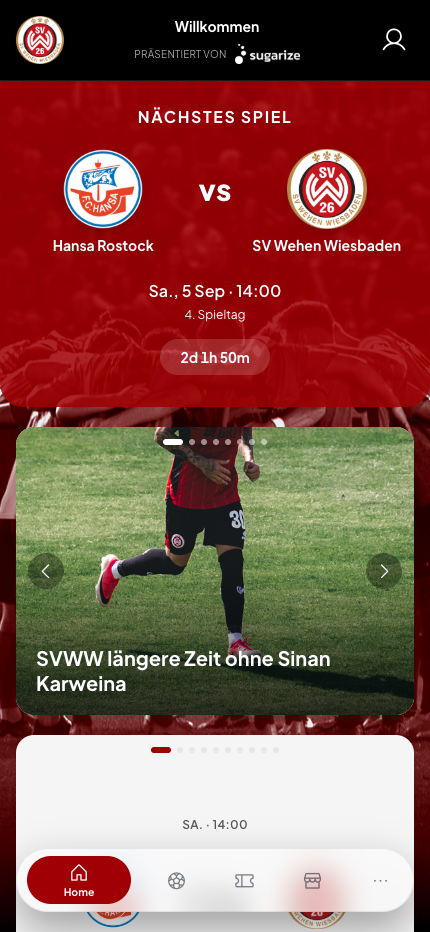 Dashboard beim SV Wehen Wiesbaden